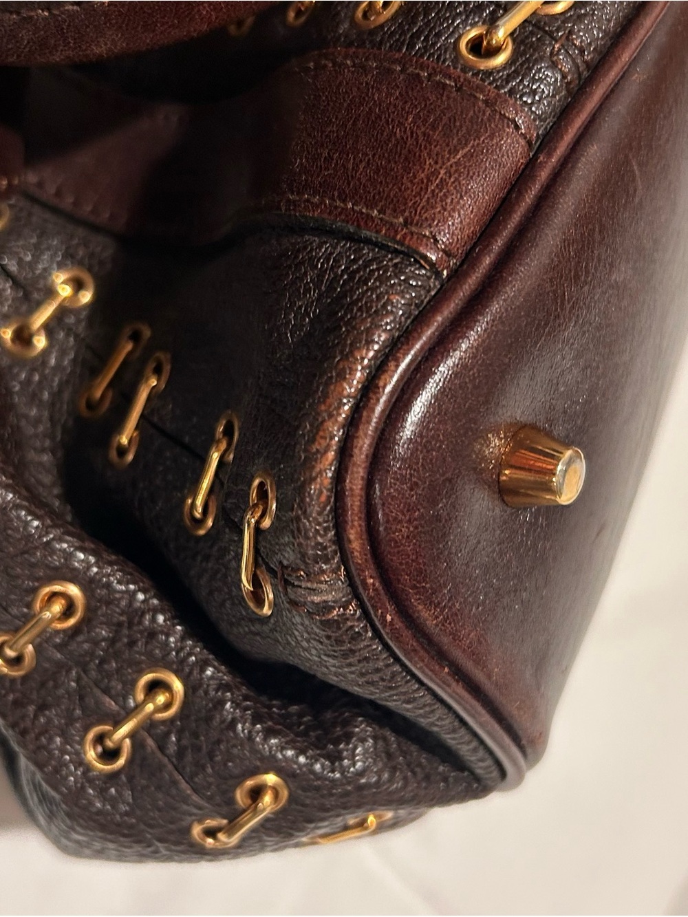 Burberry Dark Brown Leather Shoulder Bag with Gold Hardware - Picture 7 of 13